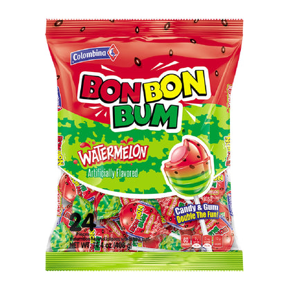 Colombina Bon Bon Bum Suckers – Bulk Tropical Hard Candy Party Favor Bags for Birthdays, Halloween Bowls and Cultural Festival Booths