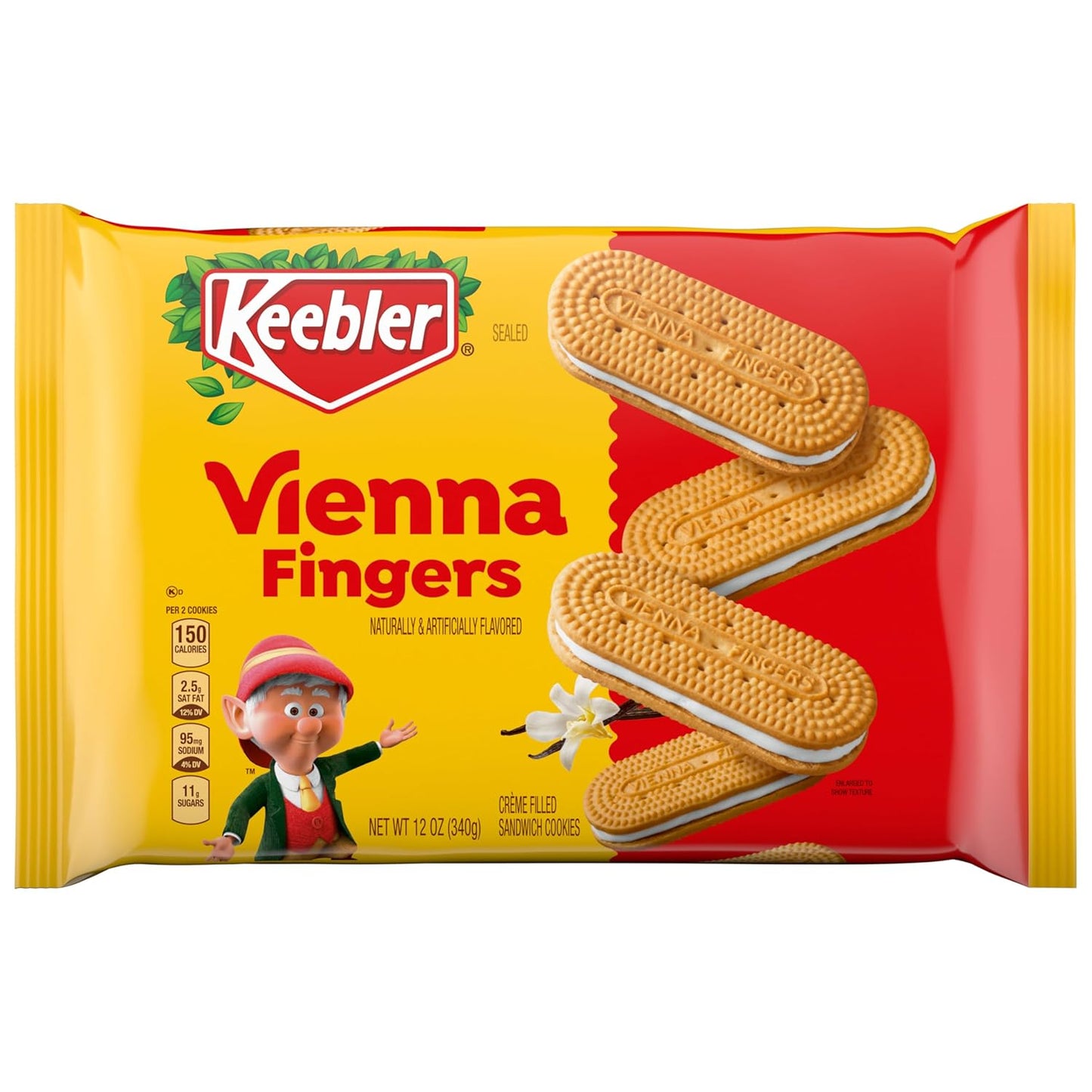 creme-filled sandwich cookie construction with two baked wafer-style cookies
