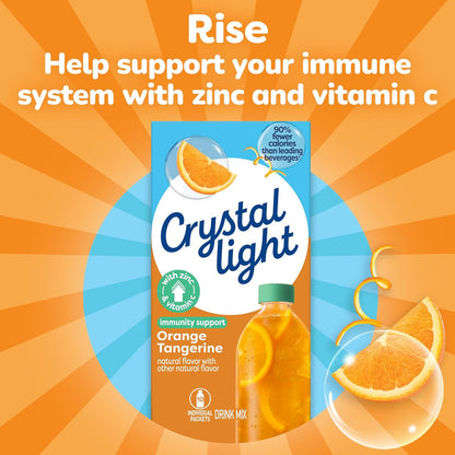 Crystal Light Immunity Support Orange Tangerine Mix – Bedside Wellness Companion for Bedtime Hydration, B-Vitamin Fortified Immune Drink