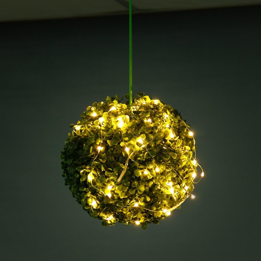 CYLAPEX 6 Pack Warm White LED String Lights Battery Powered Waterproof 7ft for Wedding Reception and Outdoor Venue Decoration
