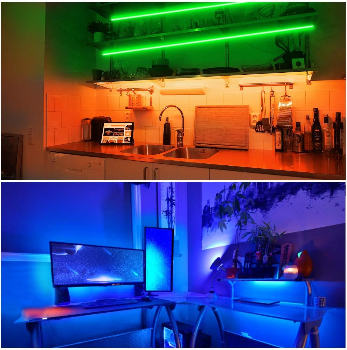 DAYBETTER 66ft Waterproof LED Lights – Outdoor Patio and Holiday Decor Strip with Remote for Festive Evenings