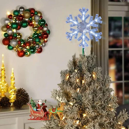 Dazzle Bright 9 Inch LED Snowflake Topper – Fire-Reducing Holiday Lighting Around Children and Pets