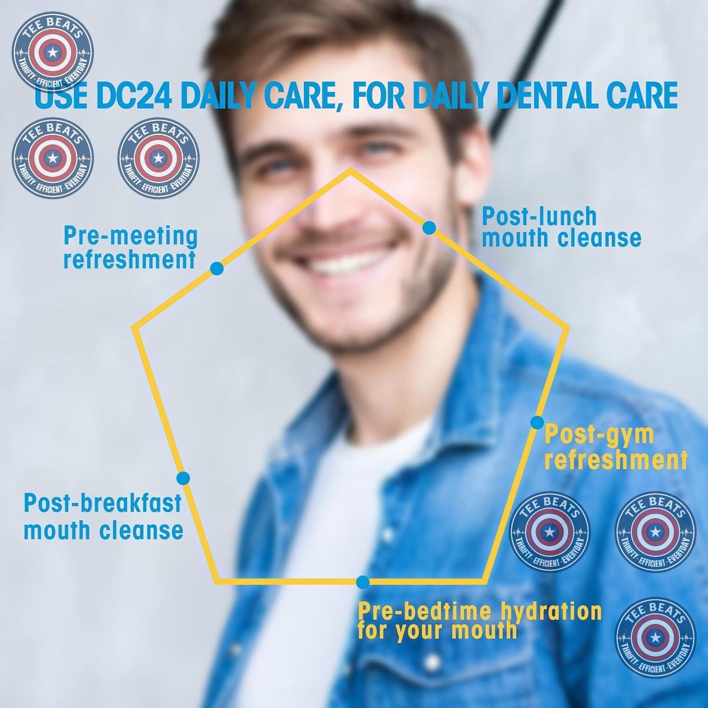 DC24 DAILY CARE 100% Xylitol Gum – Calming Peppermint Fresh Breath Chew for Mindfulness Breaks at Work