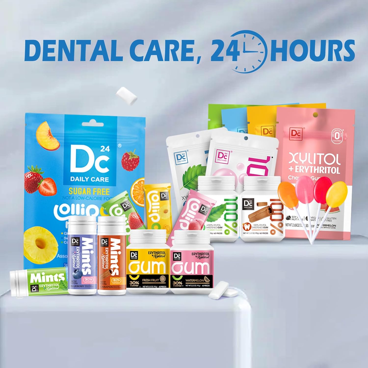DC24 DAILY CARE Compact Tube Mints – On-the-Go Breath Confidence for Gym Bag and Car Cup Holder