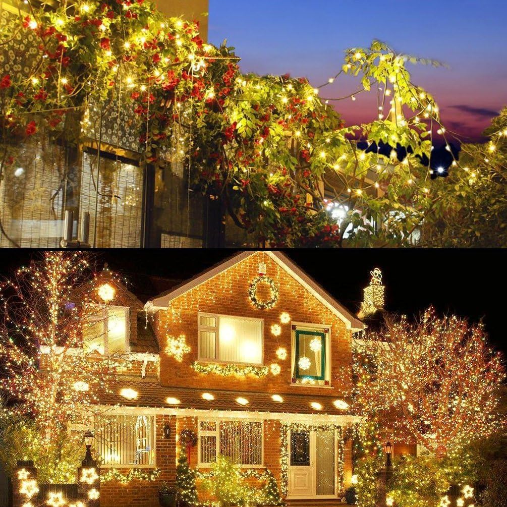 Decute 500LED 164ft Waterproof String Lights – Camping and Outdoor Dining Ambiance, Portable Green Wire Fairy Lights with Timer