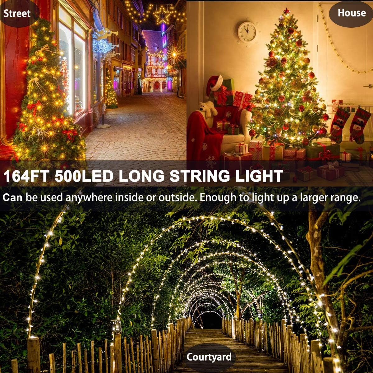 Decute Copper Wire Starry Lights – Camping, Van Life & Outdoor Event Lighting, 12V Hardwire Compatible 164FT