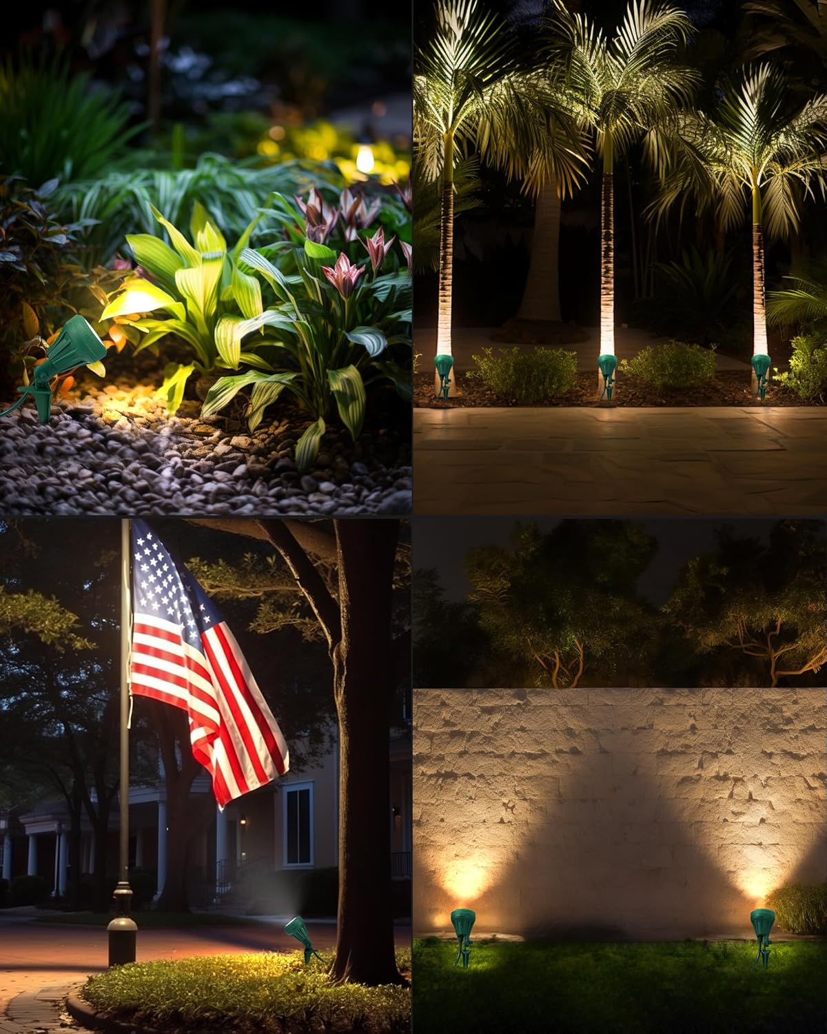 DEWENWILS 4.8W LED Yard Spot Light with Interchangeable Lenses – All-Weather Accent Lighting for Driveways, Walkways, and Campsites