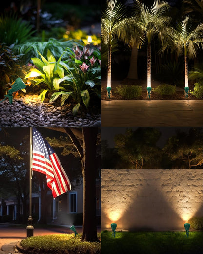 DEWENWILS 4.8W LED Yard Spot Light with Interchangeable Lenses – All-Weather Accent Lighting for Driveways, Walkways, and Campsites