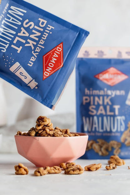 Diamond of California Himalayan Pink Salt Walnuts – Omega-3 Rich Pantry Pick for Daily Self-Care Snack Moments