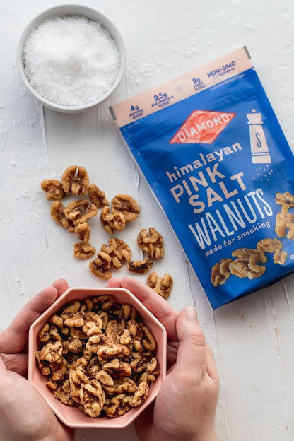 Diamond of California Himalayan Pink Salt Walnuts – Omega-3 Rich Pantry Pick for Daily Self-Care Snack Moments