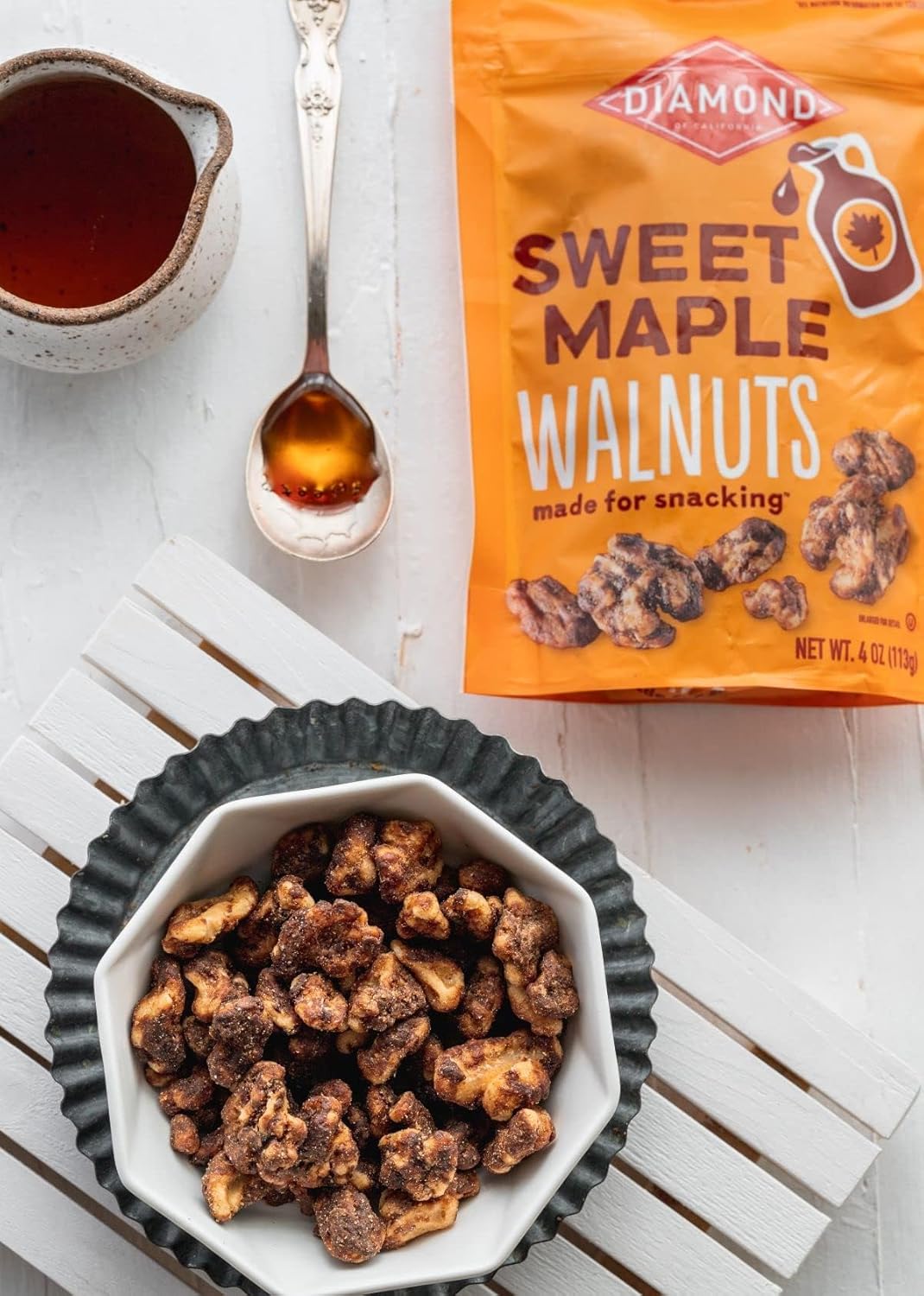 Diamond of California Sweet Maple Walnuts 4 oz – Pre-Portioned Pantry Snack for Clean Eating Routines