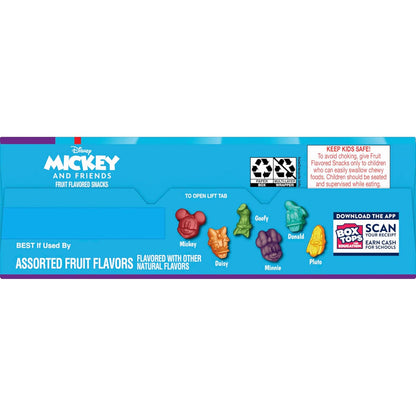 Disney Mickey and Friends Fruit Flavored Snacks, 22 Pouch Kids Party Favor and Goodie Bag Treat, Gluten Free Fat Free