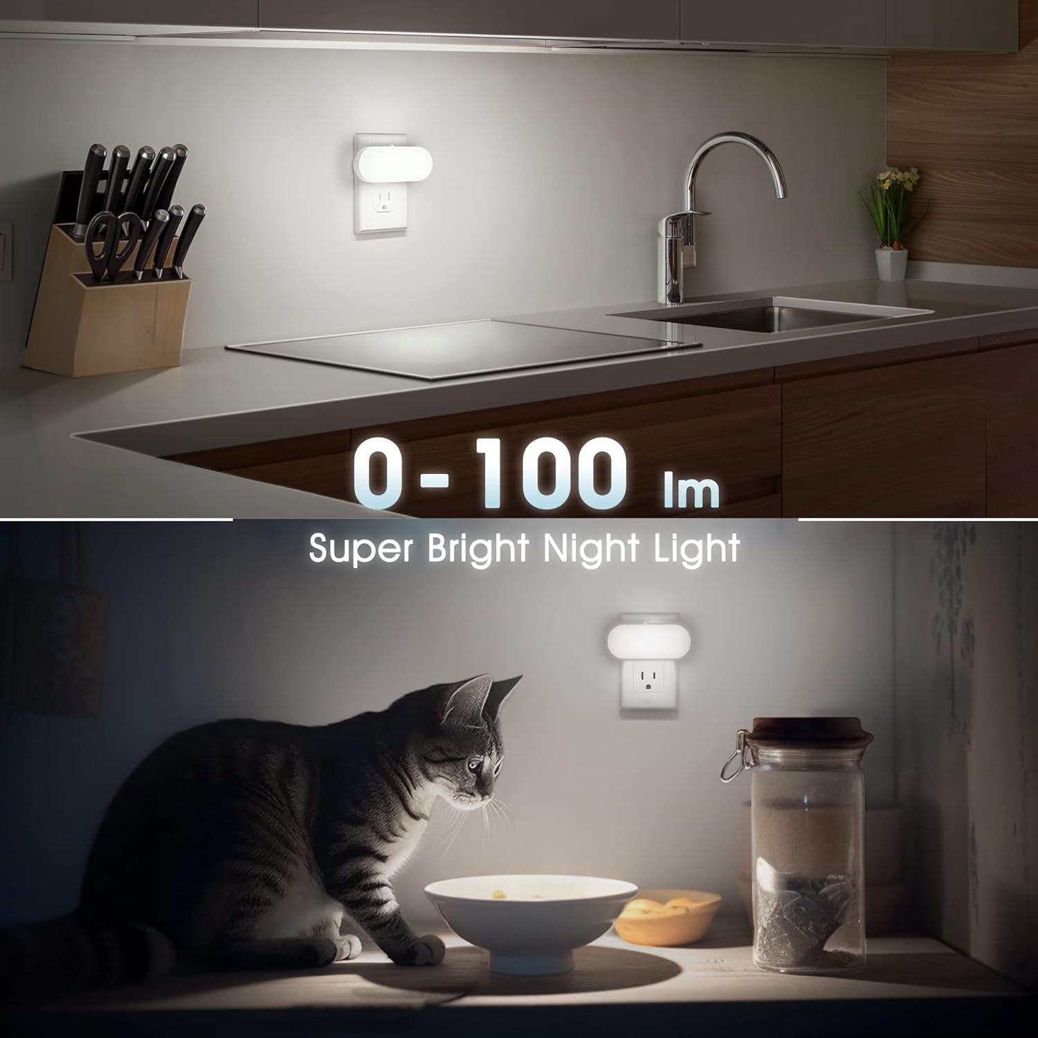 DORESshop Modern LED Night Light with Restrained Profile – 1W Dimmable Plug-in Light in Neutral 5000K Daylight for Understated Interiors