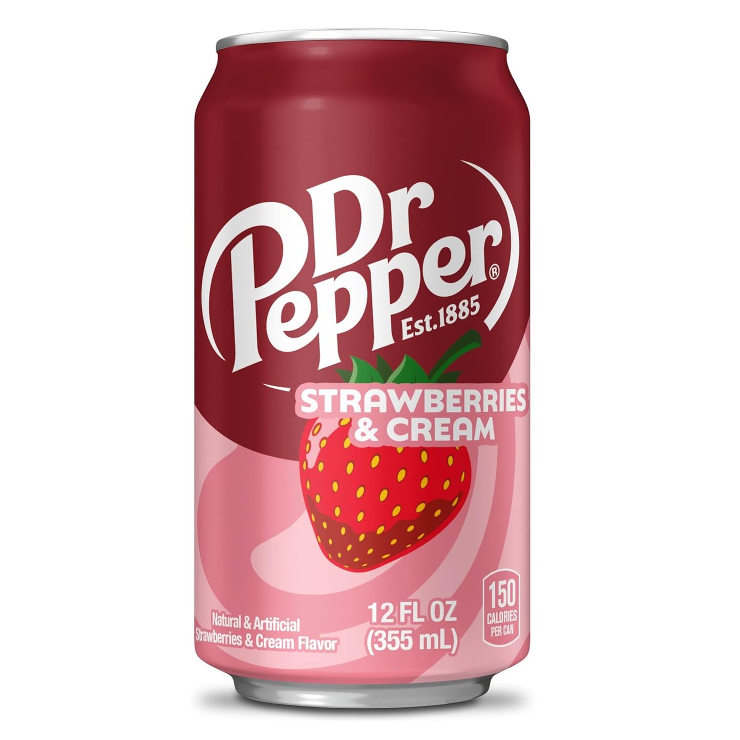 Dr Pepper Strawberries & Cream Zero Sugar 12-Pack – Thoughtful Care Package for Friends Cutting Sugar on Valentine's Day