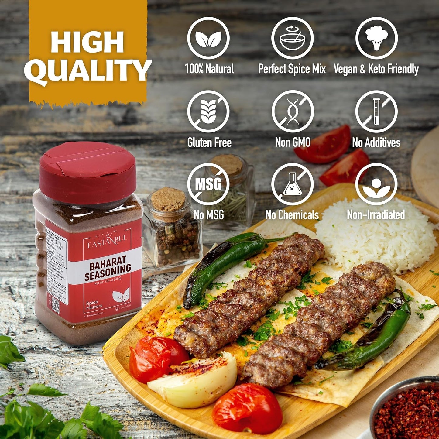 Eastanbul Baharat Turkish Seasoning – Resealable Jar for Grilling on the Go and Picnics