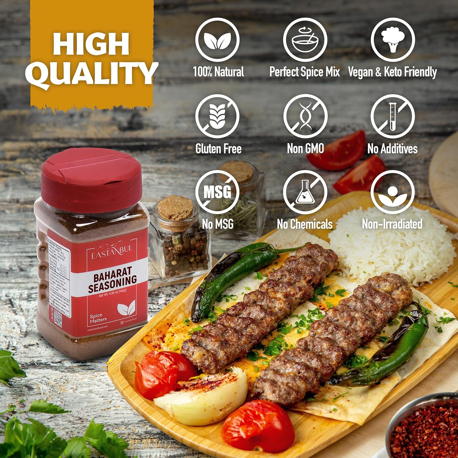 Eastanbul Baharat Turkish Seasoning – Resealable Jar for Grilling on the Go and Picnics