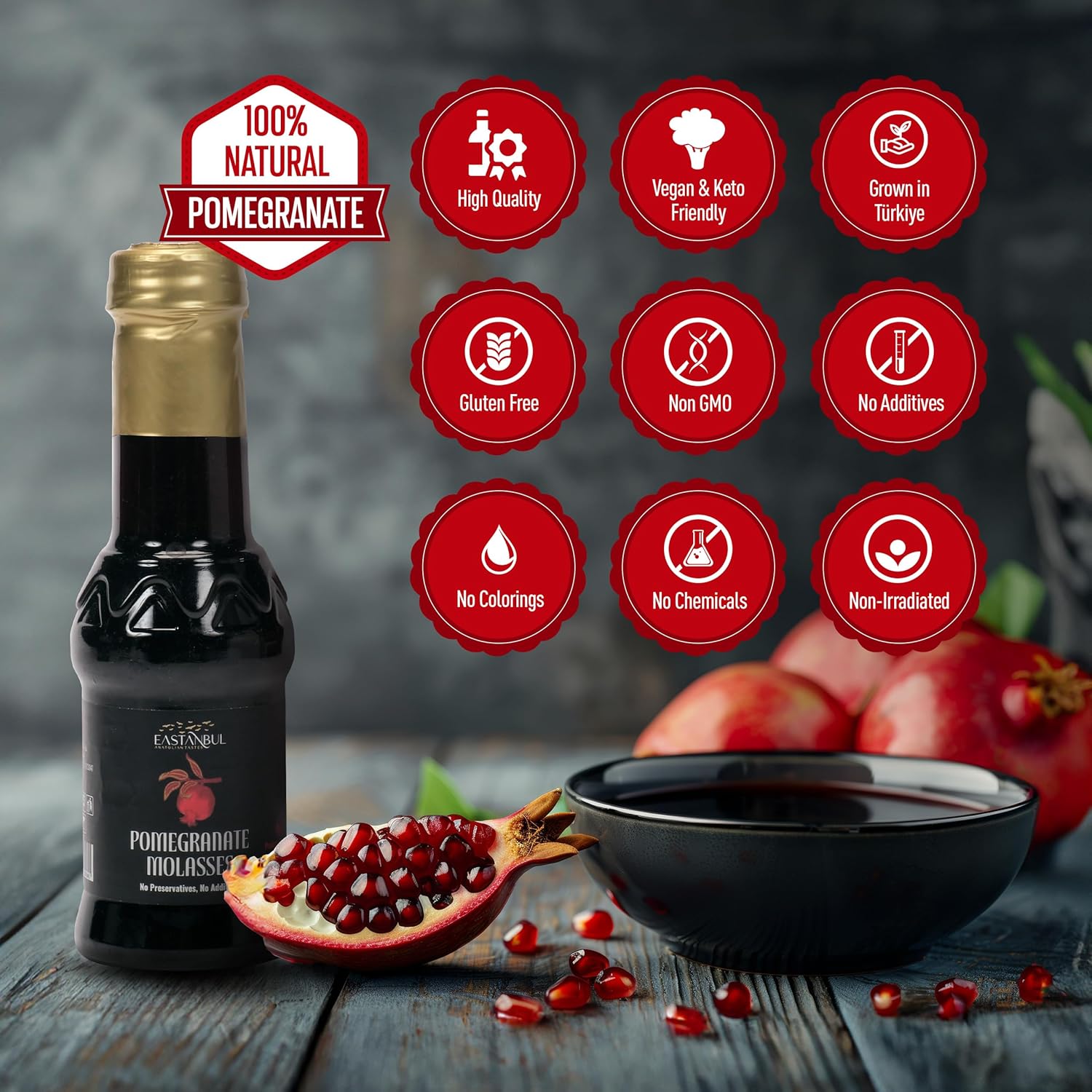Eastanbul Pomegranate Molasses – Nourishing Mediterranean Concentrate for Clean-Eating Dinners at Home
