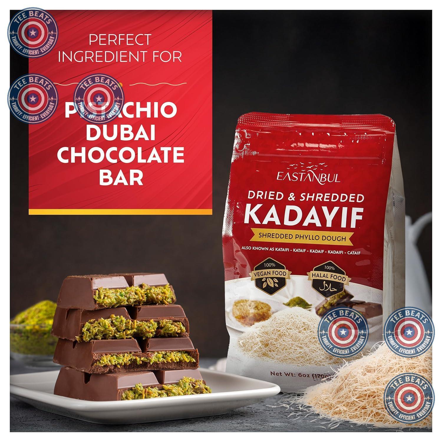 Eastanbul Shredded Phyllo Pastry – Stress-Free Baking Companion for Slow Weekend Dessert Therapy, Pre-Chopped Kadayif for Kunafa and Dubai Chocolate, 6oz