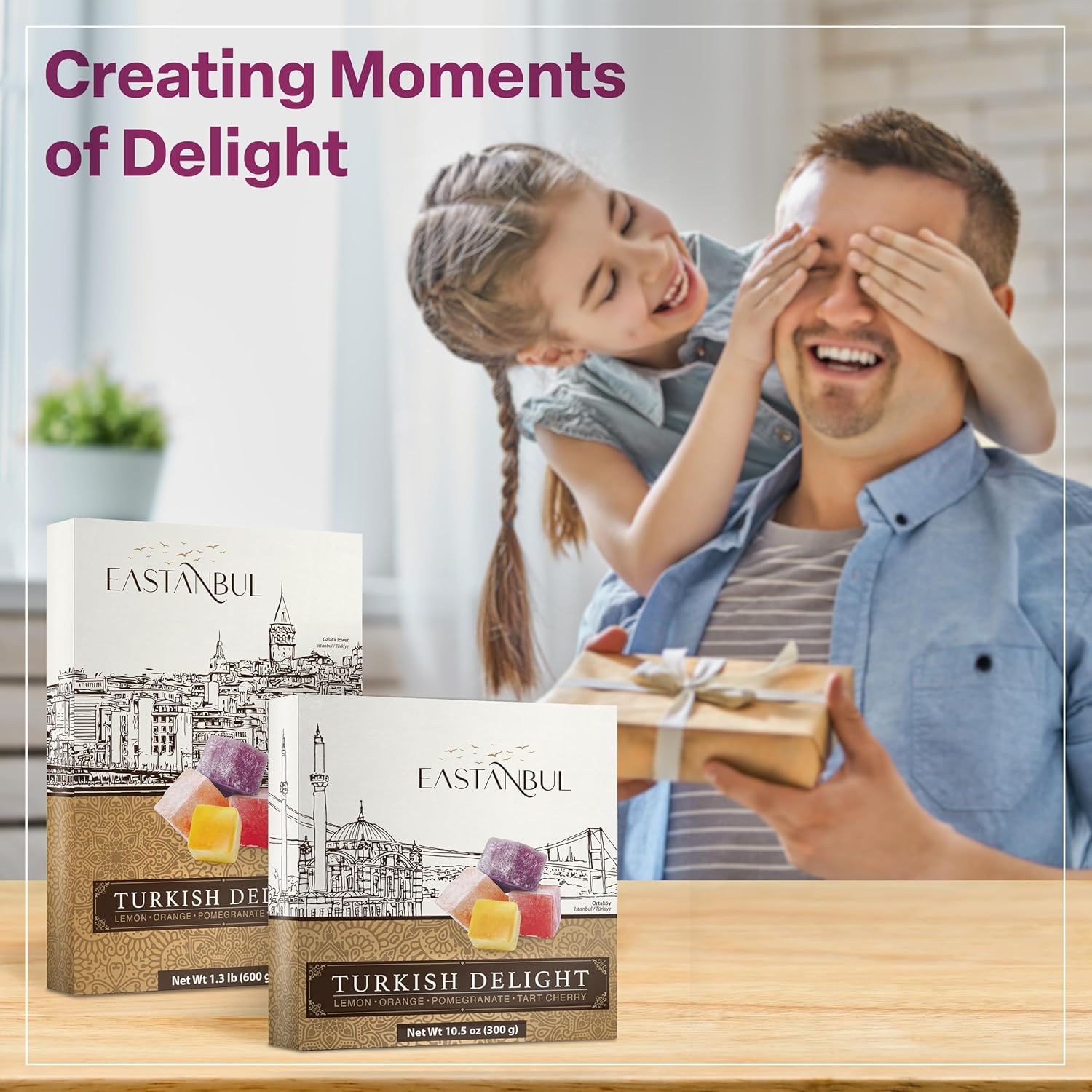 Eastanbul Turkish Delight Pomegranate Orange Cherry Lemon, Stocking Stuffer and Eid al-Fitr Holiday Candy Gift