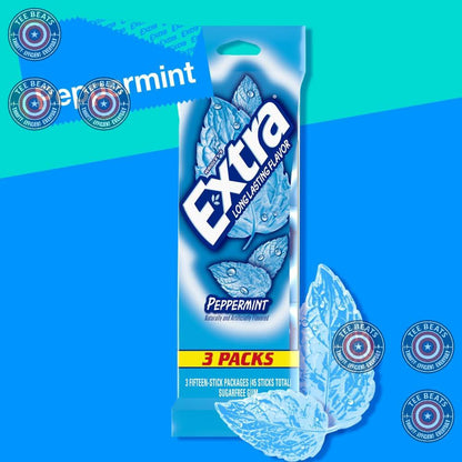 EXTRA Peppermint Sugar Free Chewing Gum Backpack Lunchbox Stuffer for Kids Class Treats