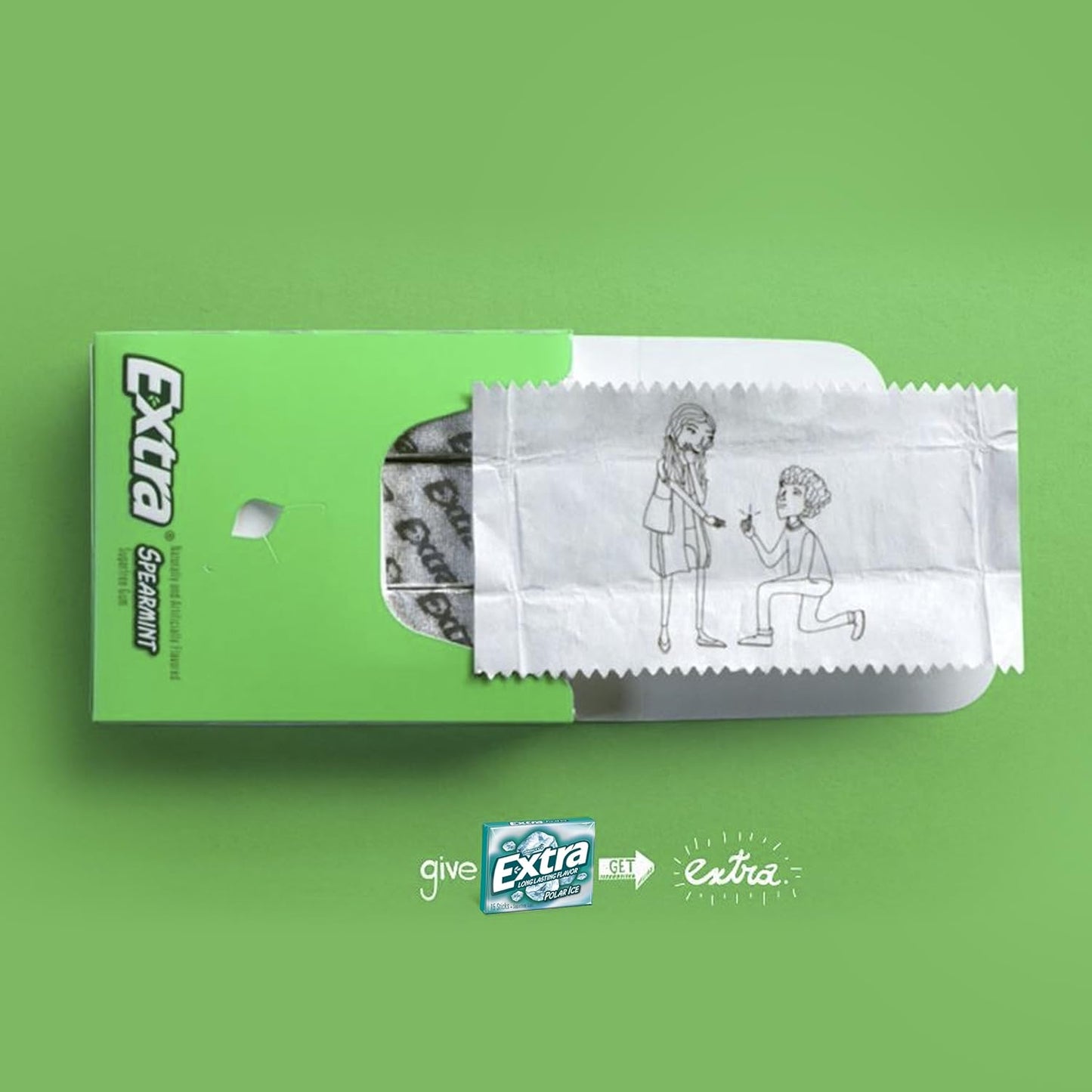 Extra Polar Ice Sugarfree Gum – Cool Mint Refresh for Daily Wellness Habits, 45 ct