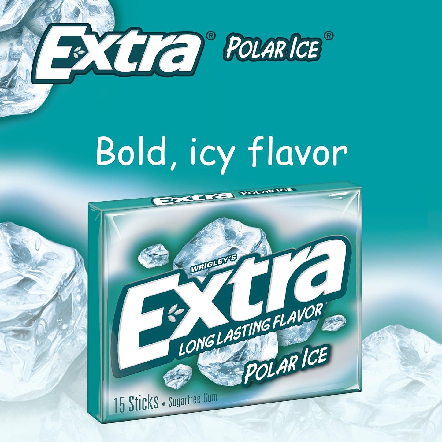 Extra Polar Ice Sugarfree Gum – Cool Mint Refresh for Daily Wellness Habits, 45 ct