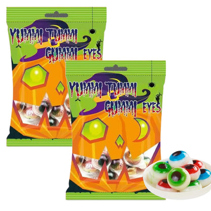 eyeball and body-part novelty gummy shapes for visual halloween impact
