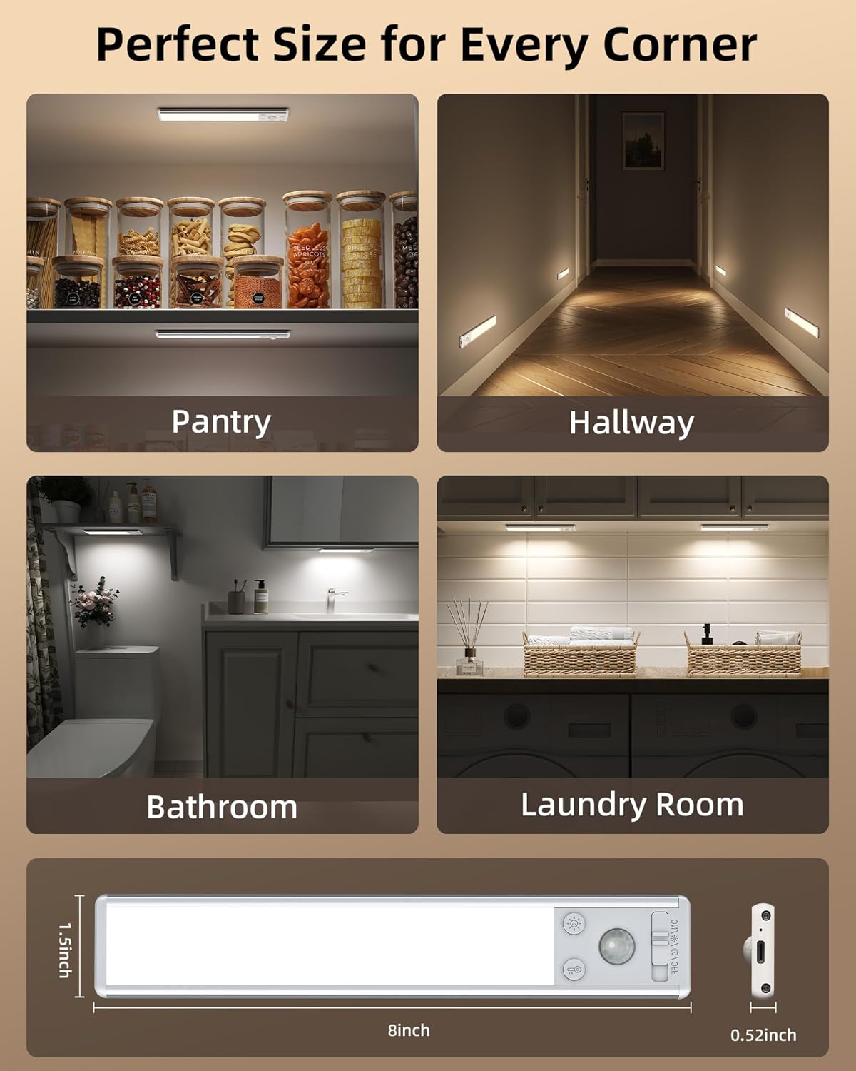 EZVALO Battery-Powered Hallway Light – No Flame, No Heat, Auto Night Sensor for Family Homes