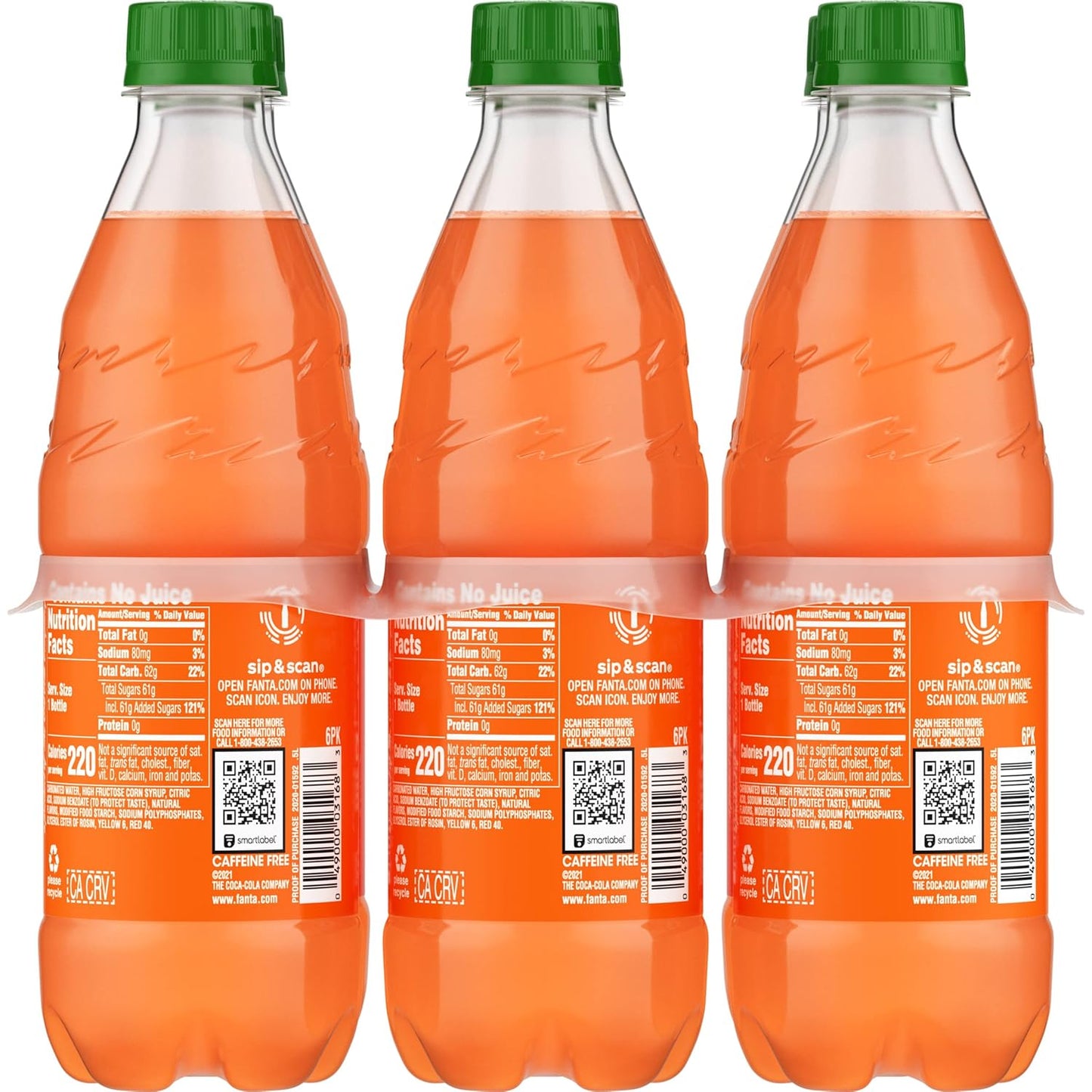 Fanta Orange Soda – Movie Night Snack Companion, 6 Pack of 16.9 fl oz Orange Soda Bottles