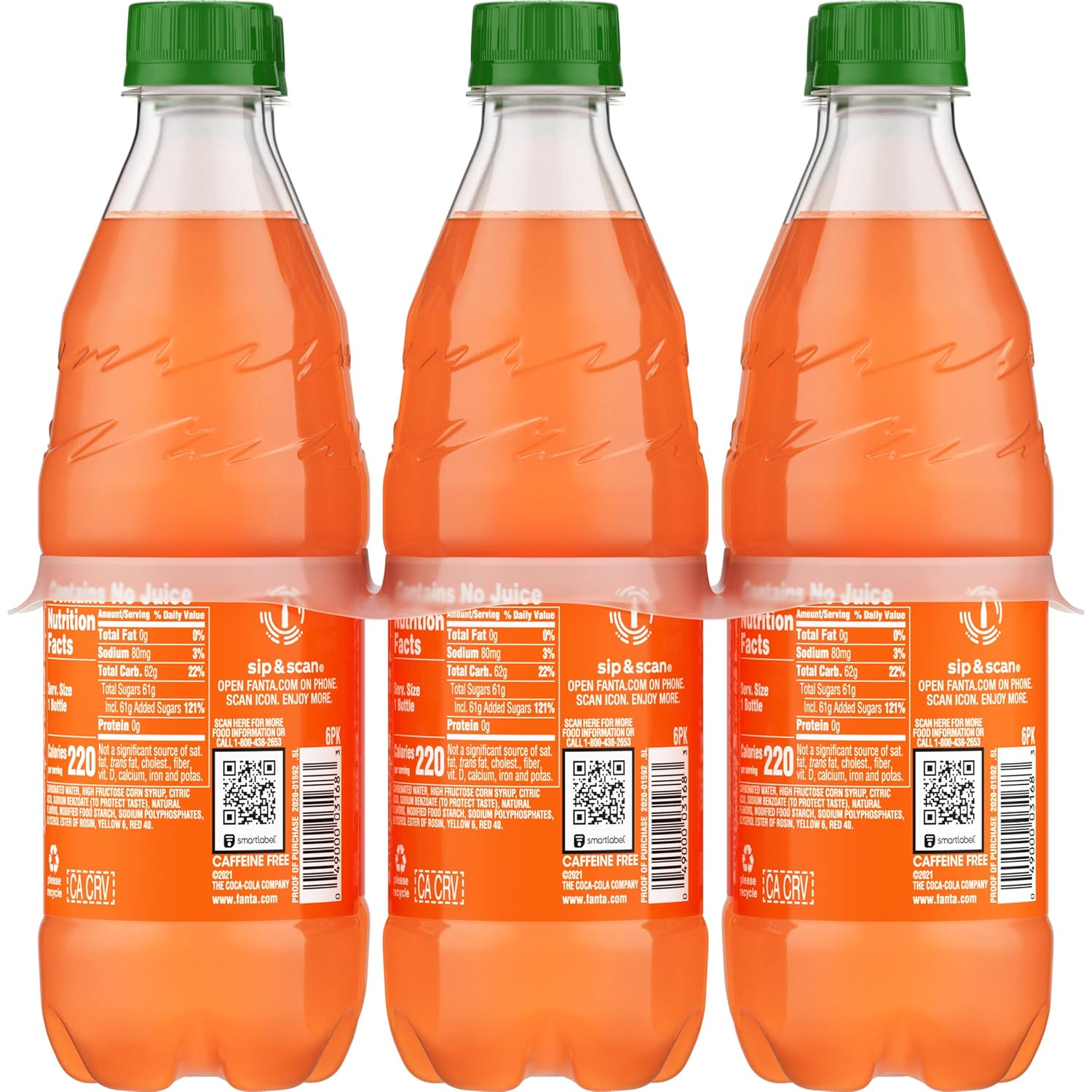 Fanta Orange Soda – Movie Night Snack Companion, 6 Pack of 16.9 fl oz Orange Soda Bottles
