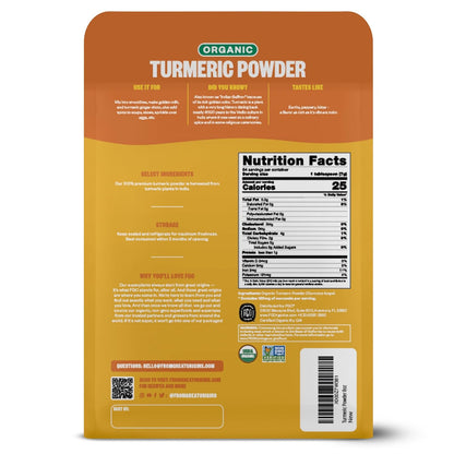 FGO Organic Turmeric Root Powder – Wellness Counter Staple for Anti-Inflammatory Drinks & Recipes, 8oz