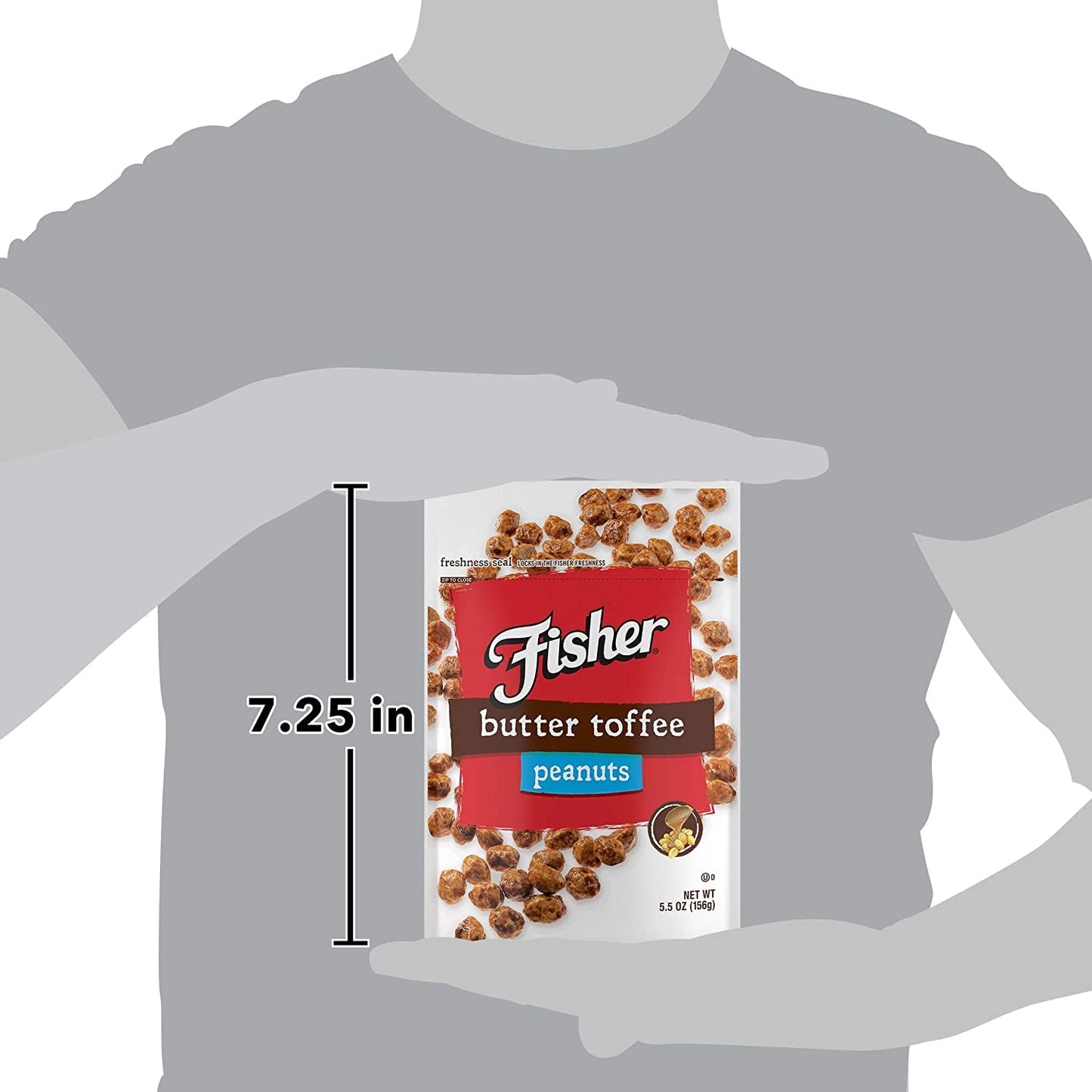 Fisher Snack Butter Toffee Peanuts – Wholesome Dessert Swap with 5g Protein and 0g Trans Fat, 5.5 oz