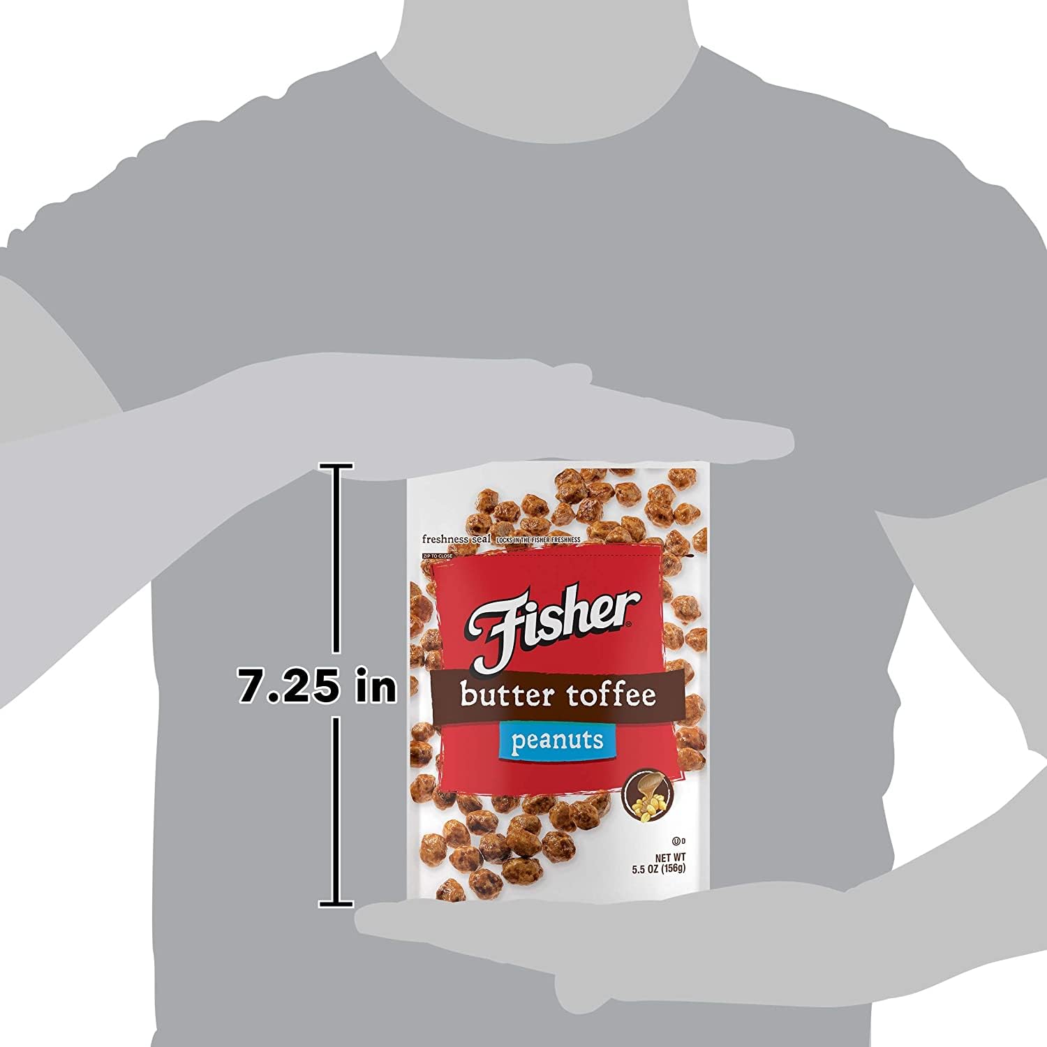 Fisher Snack Butter Toffee Peanuts – Wholesome Dessert Swap with 5g Protein and 0g Trans Fat, 5.5 oz