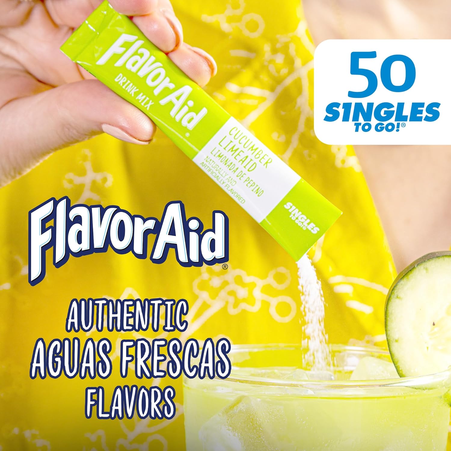 Flavor Aid Aguas Frescas Singles To Go – Commute Cup Holder Drink Mix for Busy Professionals, Single-Serve Aguas Frescas Sticks