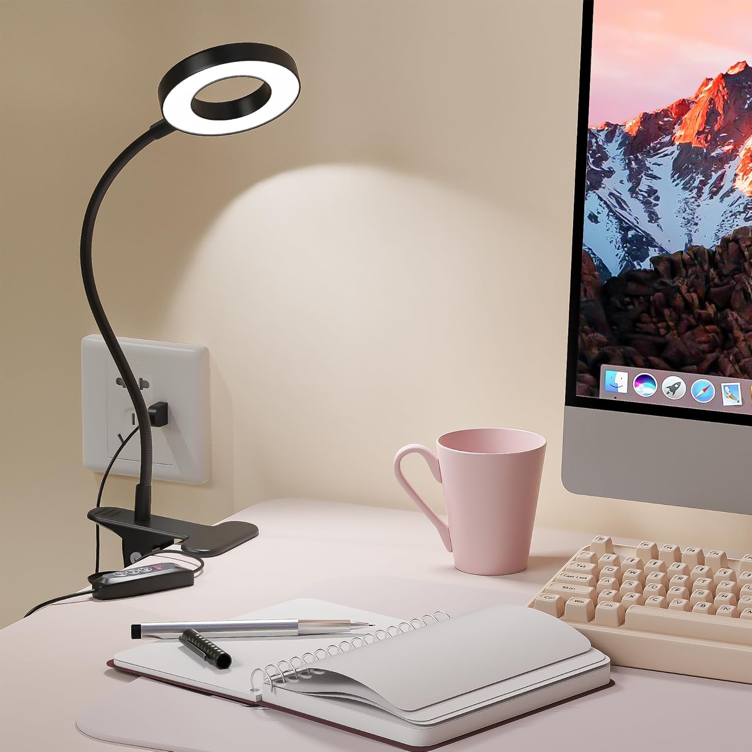 Foneso Adjustable Workbench Lamp for Model Building and Diamond Painting – Focused 6500K Cool White, 360 Degree Aim, No Eye Strain