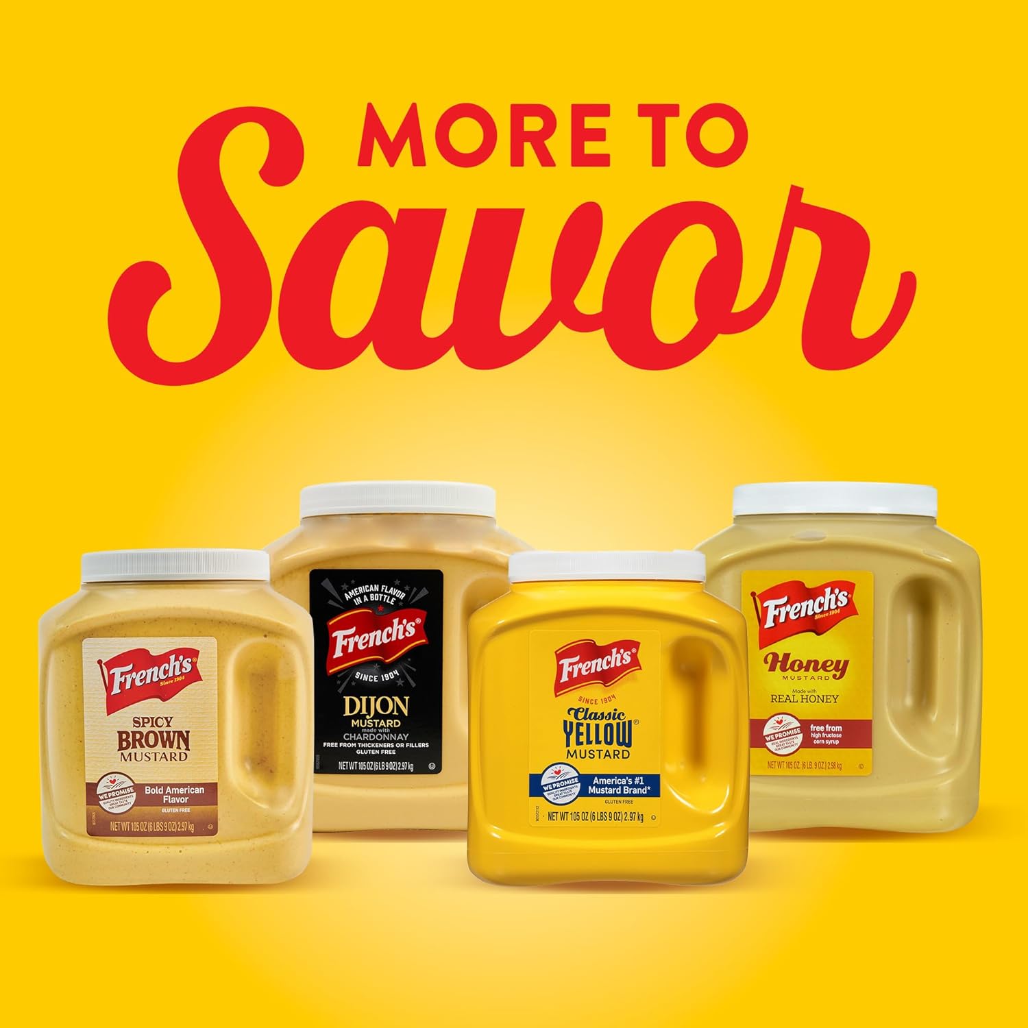 French's Classic Yellow Mustard, 105 oz – Caterer and Concession Stand Mustard for Faster Banquet and Cookout Service