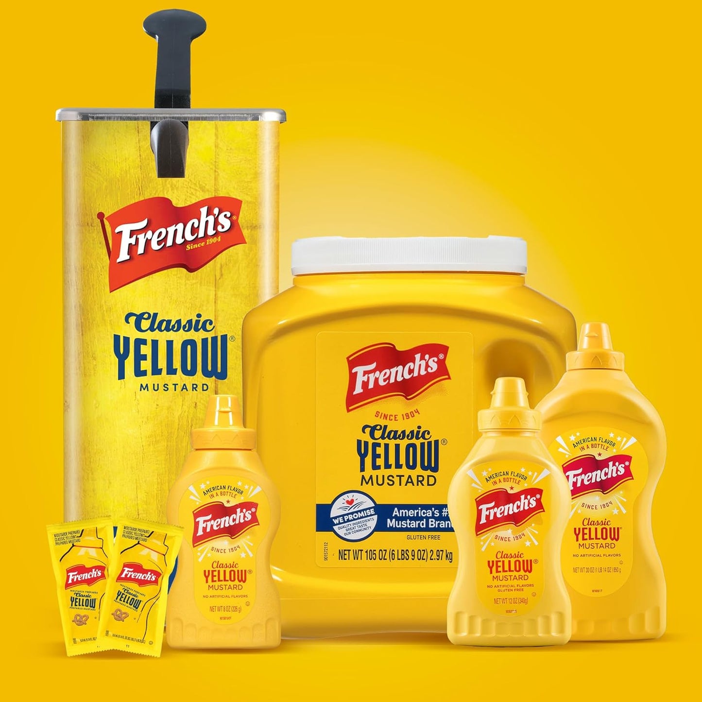 French's Classic Yellow Mustard, 105 oz – Caterer and Concession Stand Mustard for Faster Banquet and Cookout Service