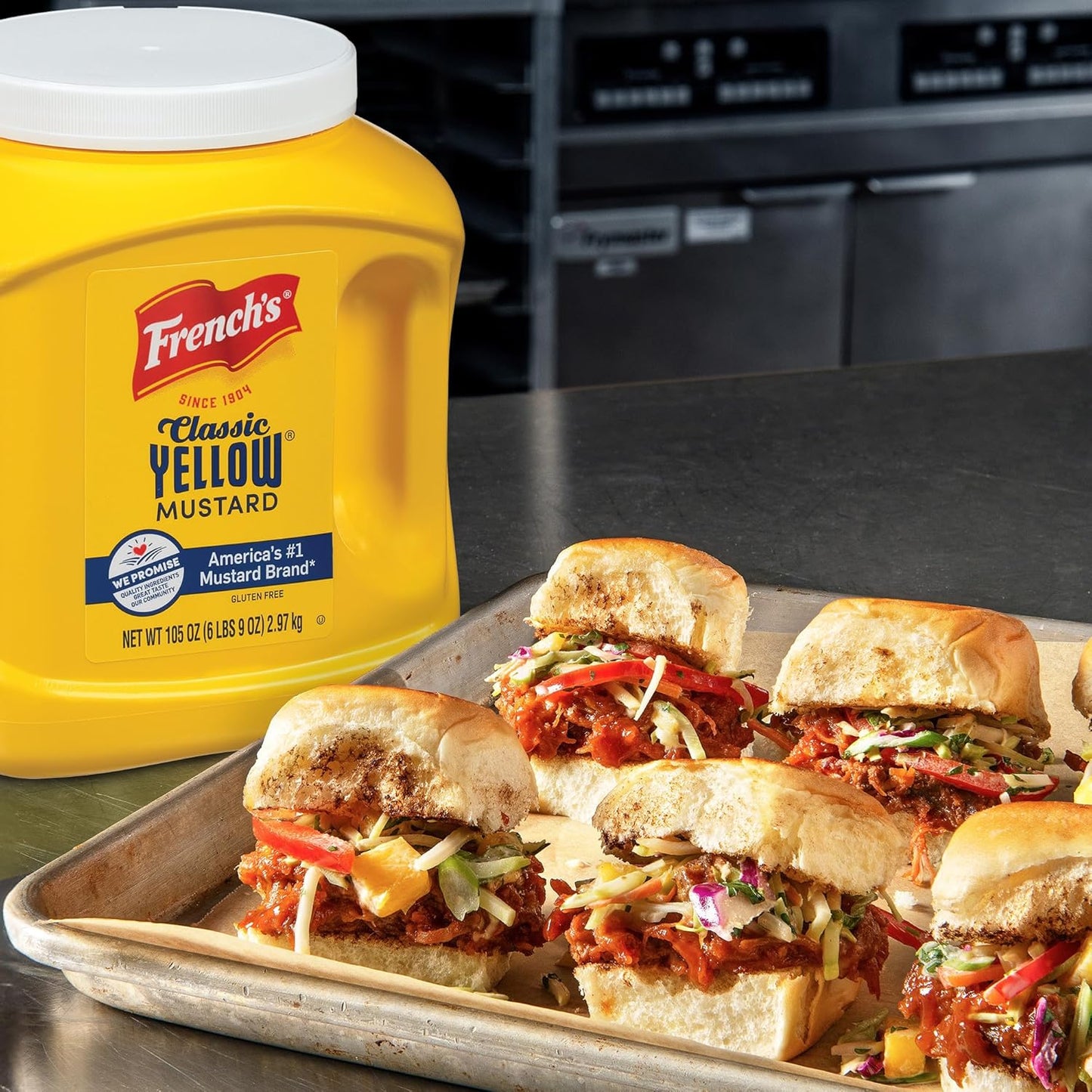 French's Classic Yellow Mustard, 105 oz – Caterer and Concession Stand Mustard for Faster Banquet and Cookout Service