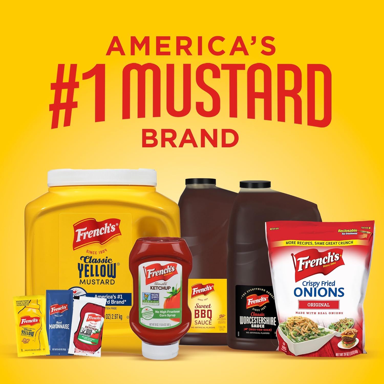 French's Classic Yellow Mustard, 105 oz – Caterer and Concession Stand Mustard for Faster Banquet and Cookout Service