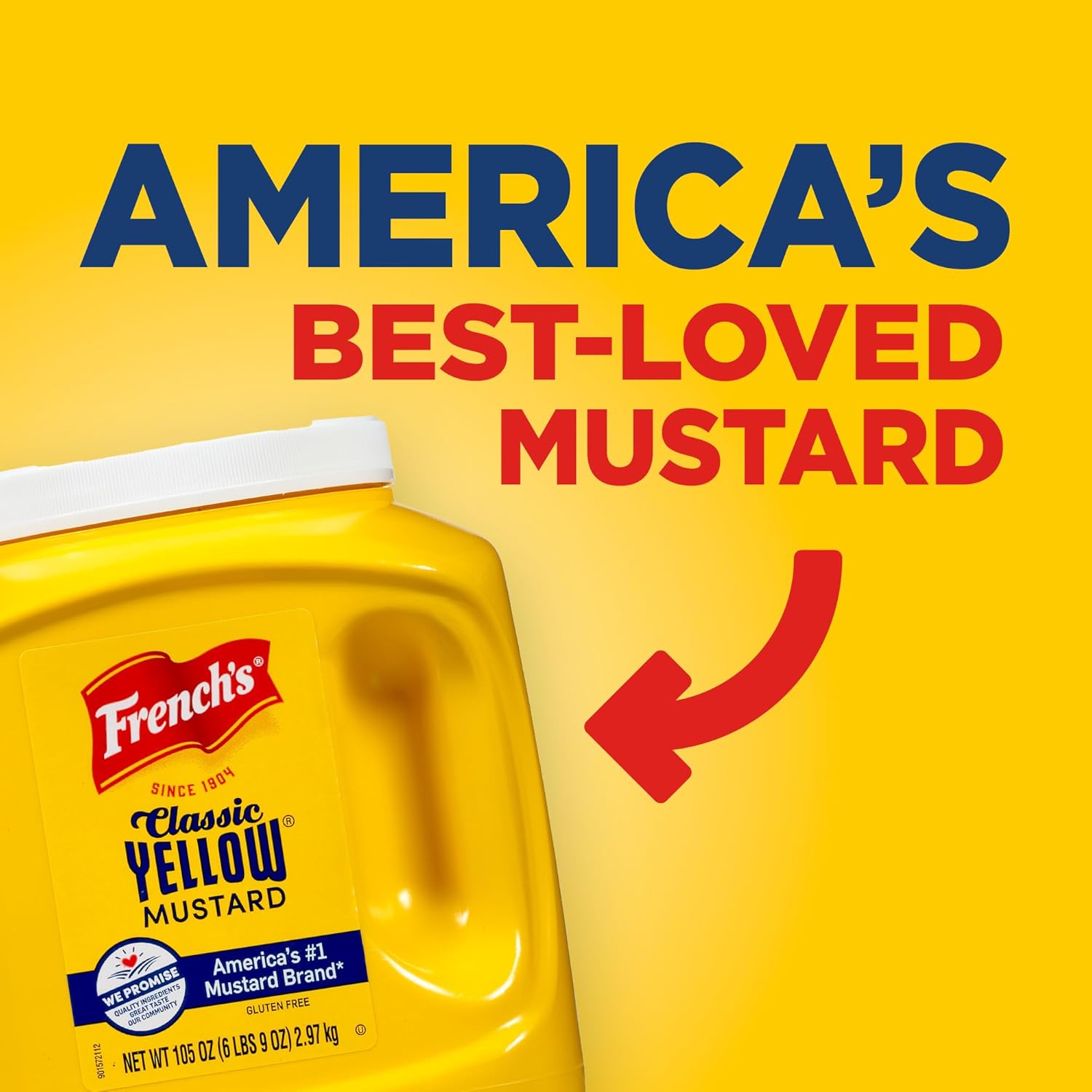 French's Classic Yellow Mustard, 105 oz – Caterer and Concession Stand Mustard for Faster Banquet and Cookout Service