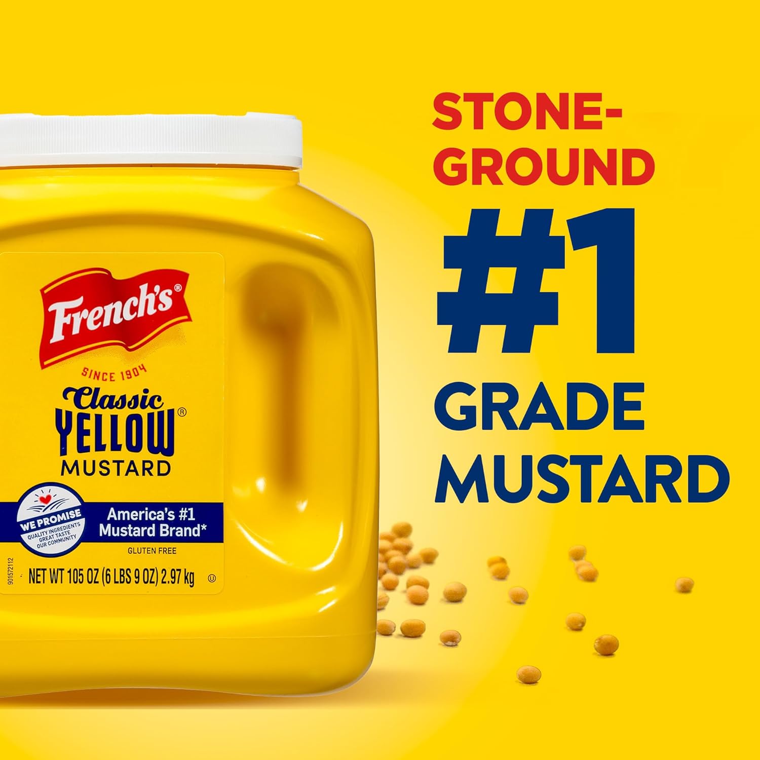 French's Classic Yellow Mustard, 105 oz – Caterer and Concession Stand Mustard for Faster Banquet and Cookout Service