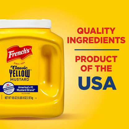 French's Classic Yellow Mustard, 105 oz – Caterer and Concession Stand Mustard for Faster Banquet and Cookout Service