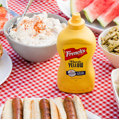French's Classic Yellow Mustard, 30 oz Catering Bottle – Trusted Concession Stand Condiment for Cafeterias and Foodservice Operators