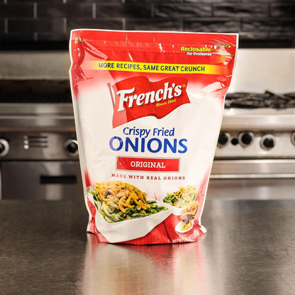 French's Original Crispy Fried Onions 24 oz – Vegetarian Friendly Crunch for Clean Label Eaters