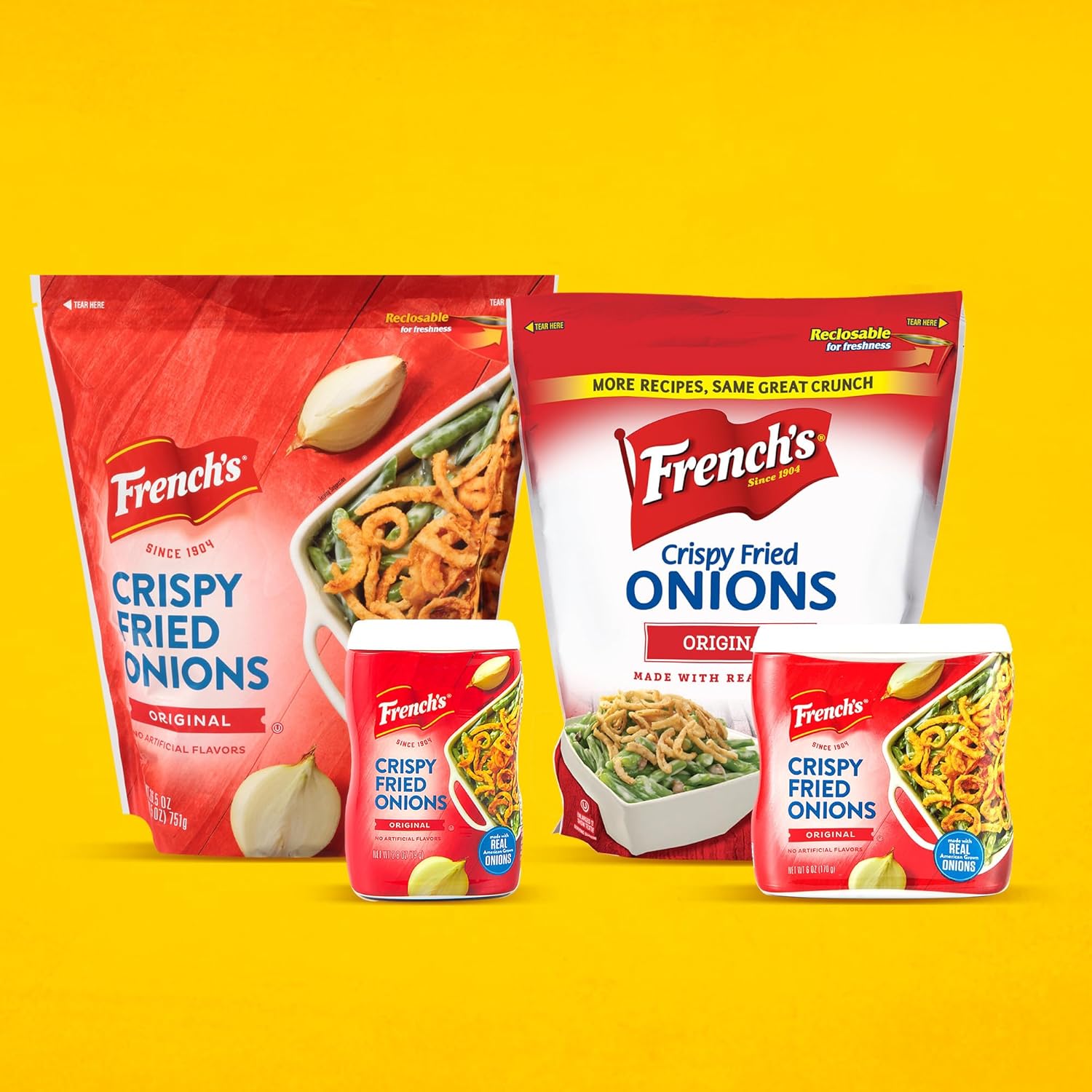 French's Original Crispy Fried Onions 24 oz – Vegetarian Friendly Crunch for Clean Label Eaters