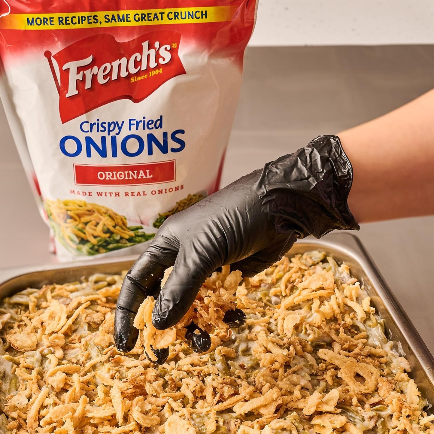 French's Original Crispy Fried Onions 24 oz – Vegetarian Friendly Crunch for Clean Label Eaters