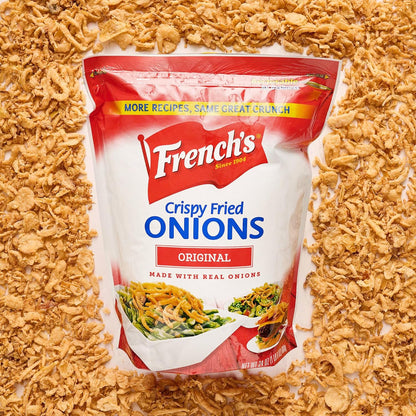 French's Original Crispy Fried Onions 24 oz – Vegetarian Friendly Crunch for Clean Label Eaters