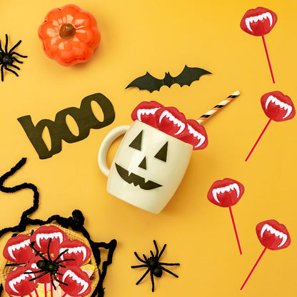 Fruidles Vampires Fangs Tattoo Lollipops – Bulk Candy Pack for Halloween Birthday Party Favors and Trick-or-Treat Bowls