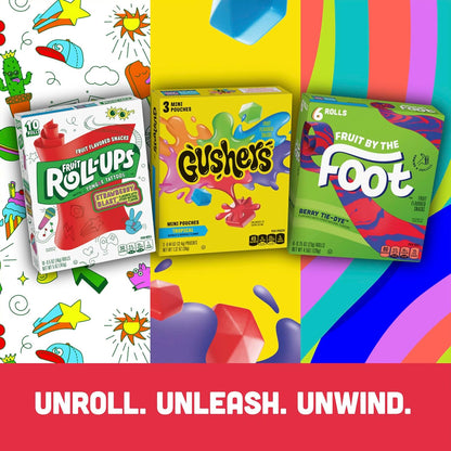 Fruit Roll-Ups Kids Variety Pack – Playdate & Lunchbox Snack, Gluten-Free 30-Count Blue Razzberry & Berry Punch