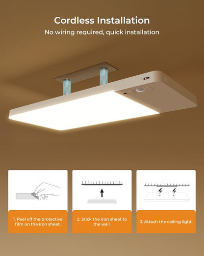FULEN Bathroom Ceiling Light — Spa-Like Soft Glow with 5 Brightness Levels, Magnetic Mount
